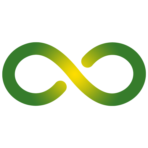 Green and yellow illustration gradient in the form of an infinity symbol