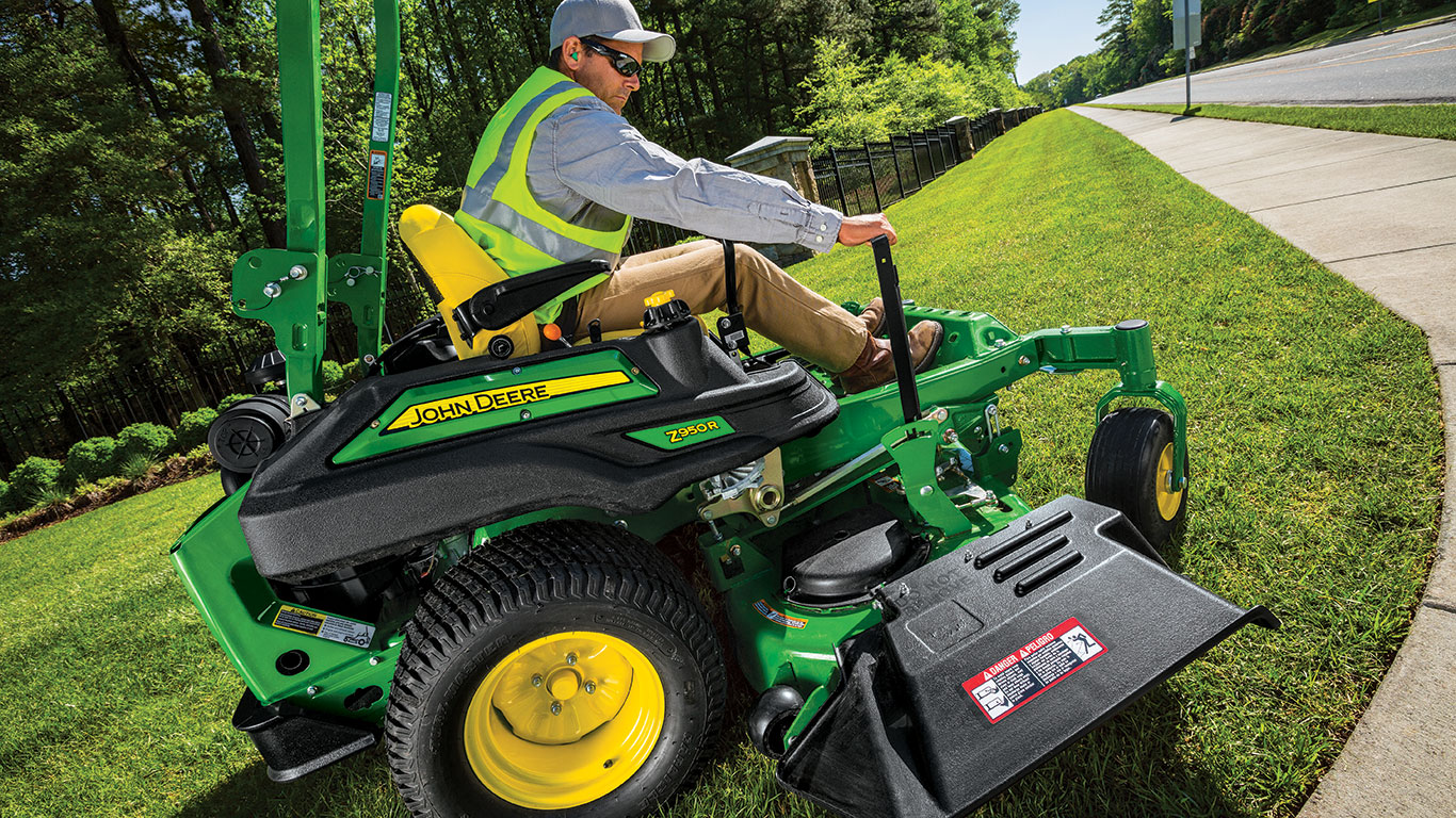 Turf manager on John Deere riding lawn mower