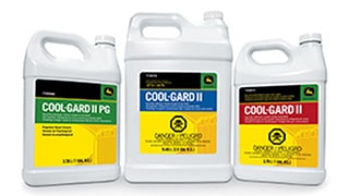 Containers of John Deere coolants.