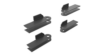 A set of metal residue management parts.