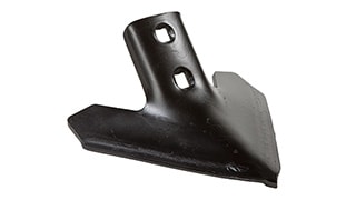 A black field cultivator sweep.