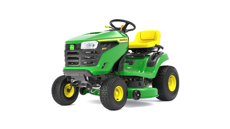 Front-left view of S100 lawn tractor