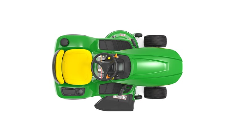 Top view of a X350 Lawn Tractor on a white background
