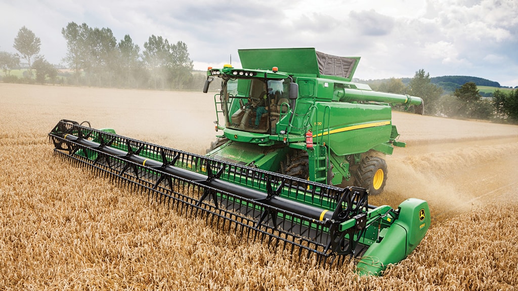 Photo of T670 Combine in the field.