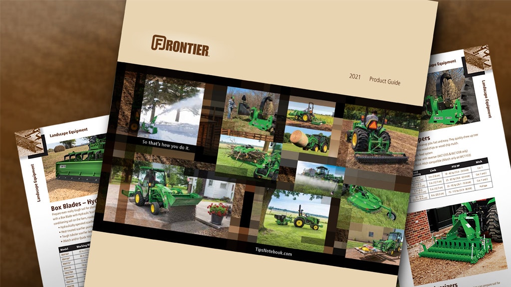 image of frontier product guide cover