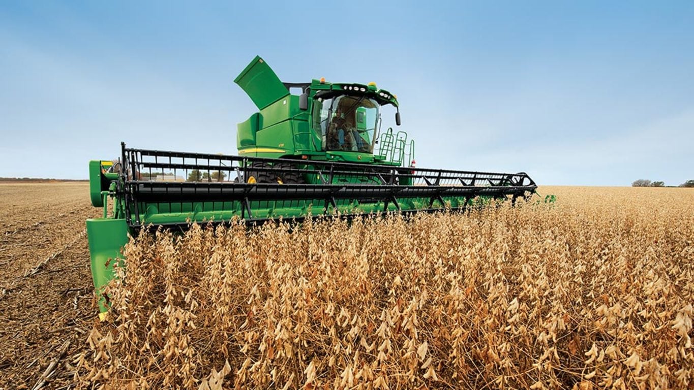 S760 Combine in wheat field