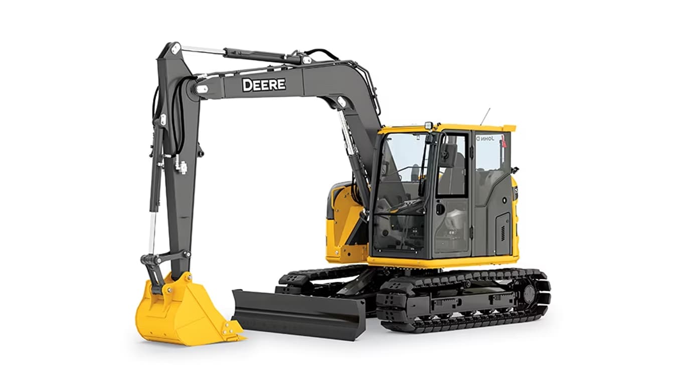 A 75P-Tier excavator on a white background.