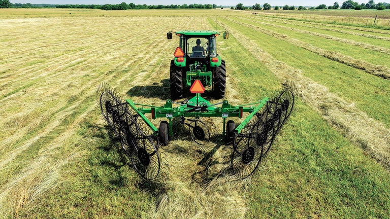 field image of Frontier™ wr31 wheel rake attached to a tractor
