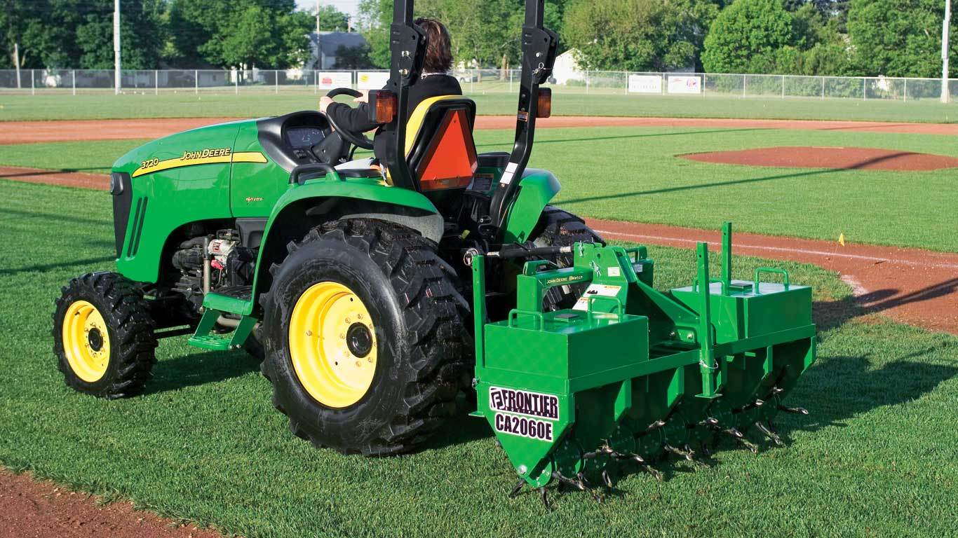 Plug aerator store for tractor