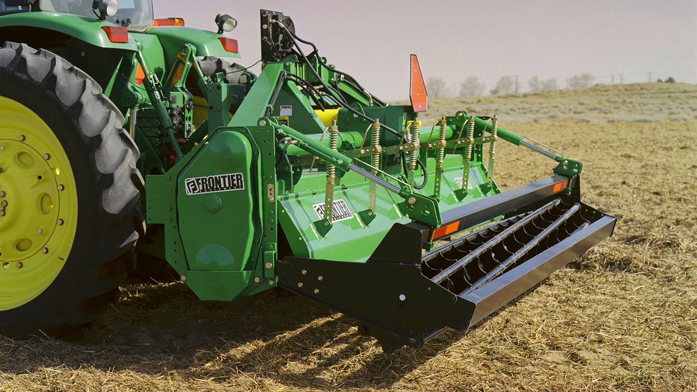 field image of Frontier™ rc13 rotary tiller attached to a tractor