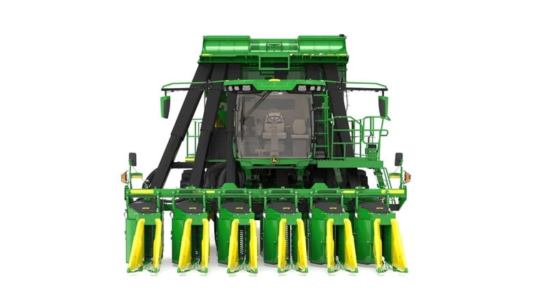 front studio shot of a CP700 cotton picker on a white background