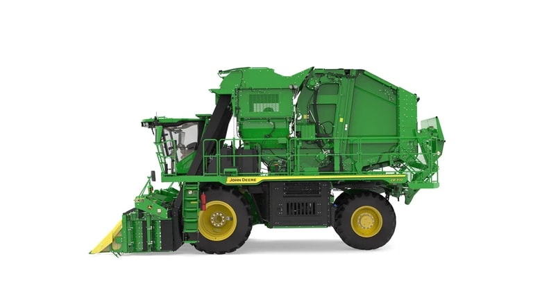 left studio shot of a CP700 cotton picker on a white background