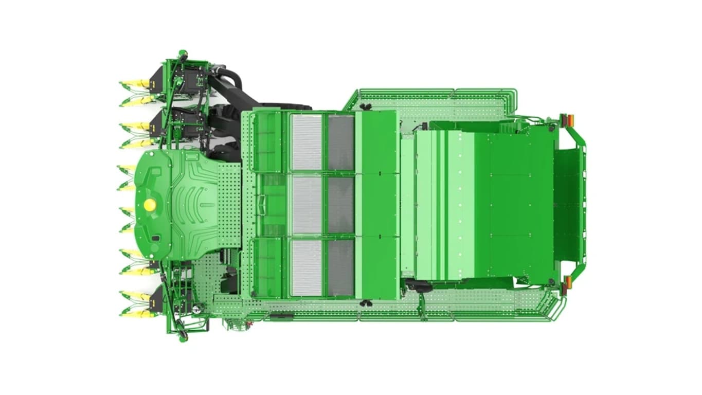 top studio shot of a CP700 cotton picker on a white background