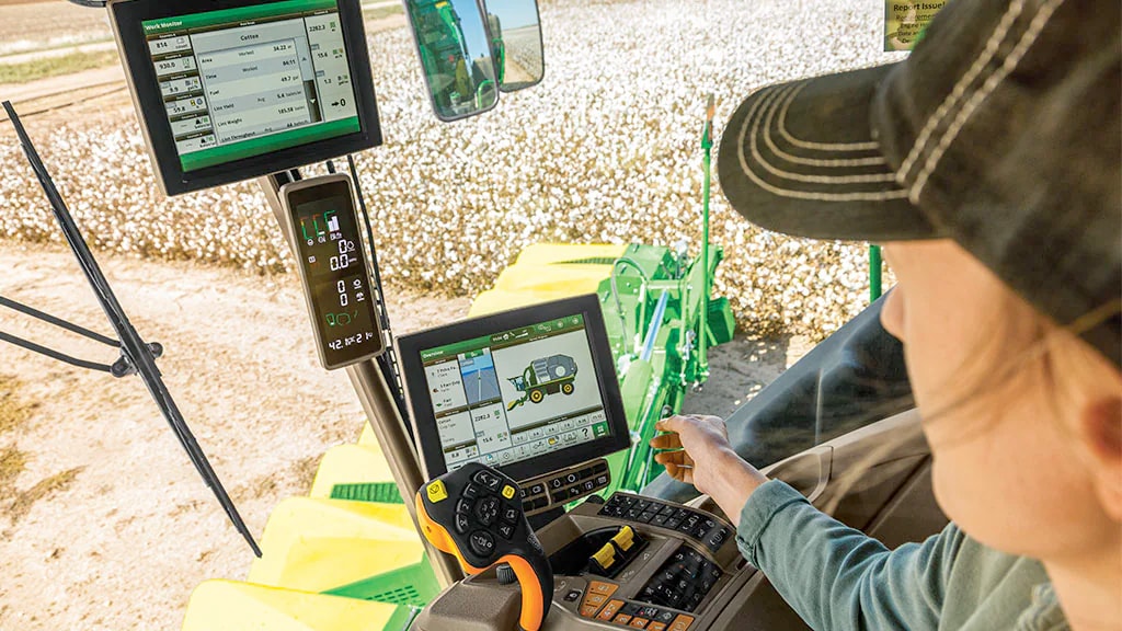 A person using Operations Center in cab
