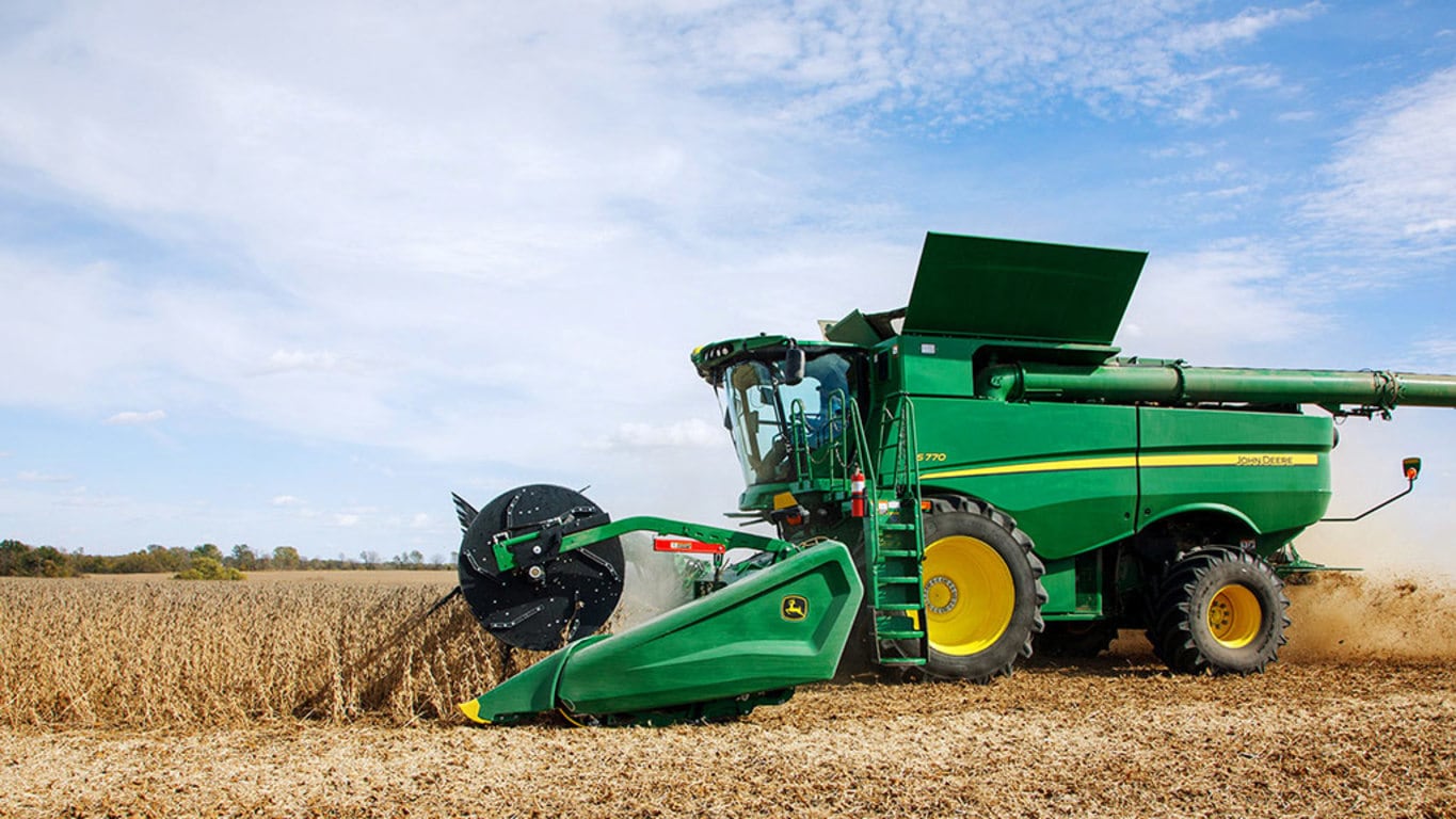 Field image of a combine with HD35F header