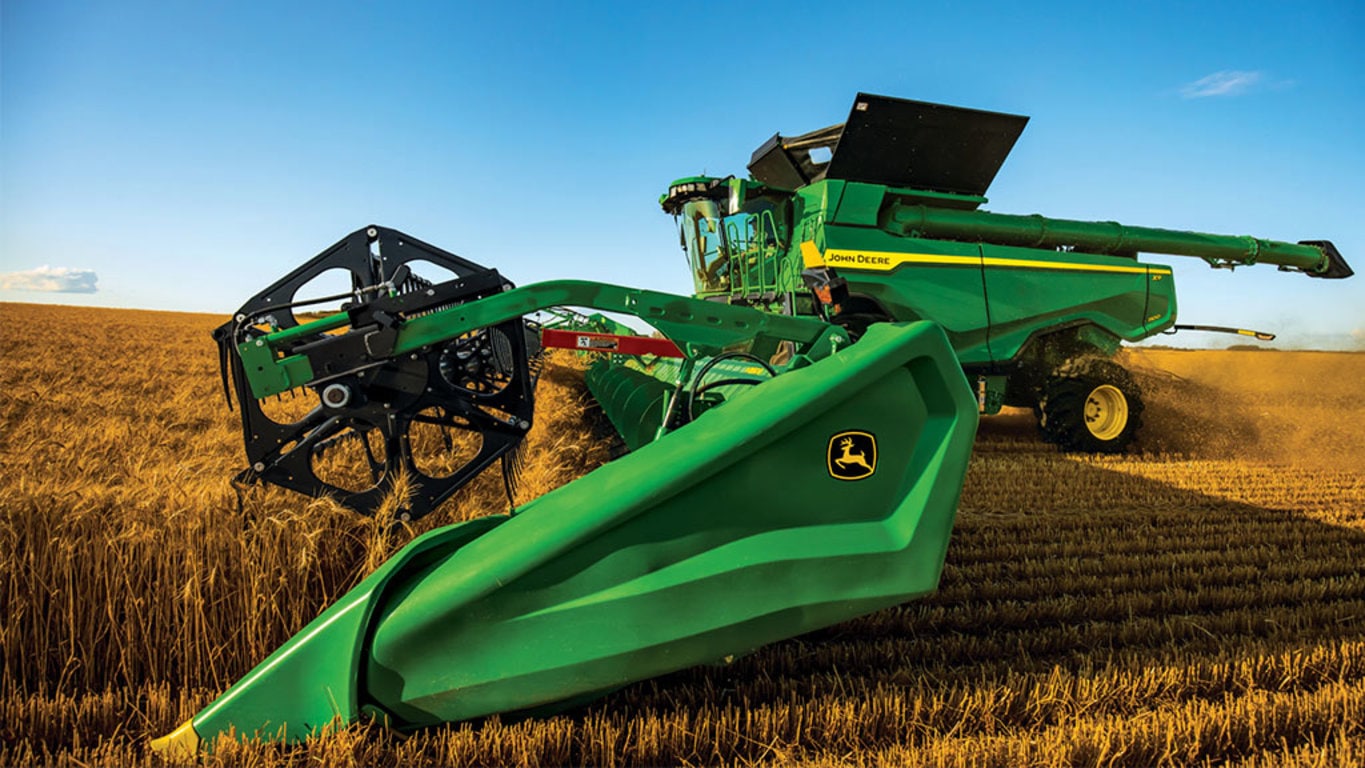 Combine with HD50F Draper in field