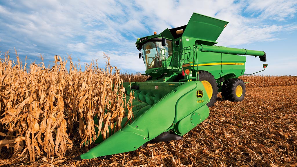 S Series Combine in corn field