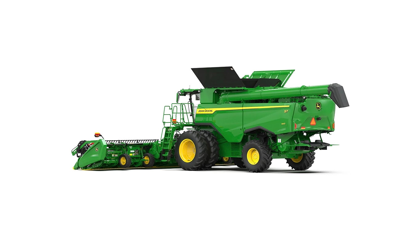 Photo of a S7 700 Combine with a draper head on a white background