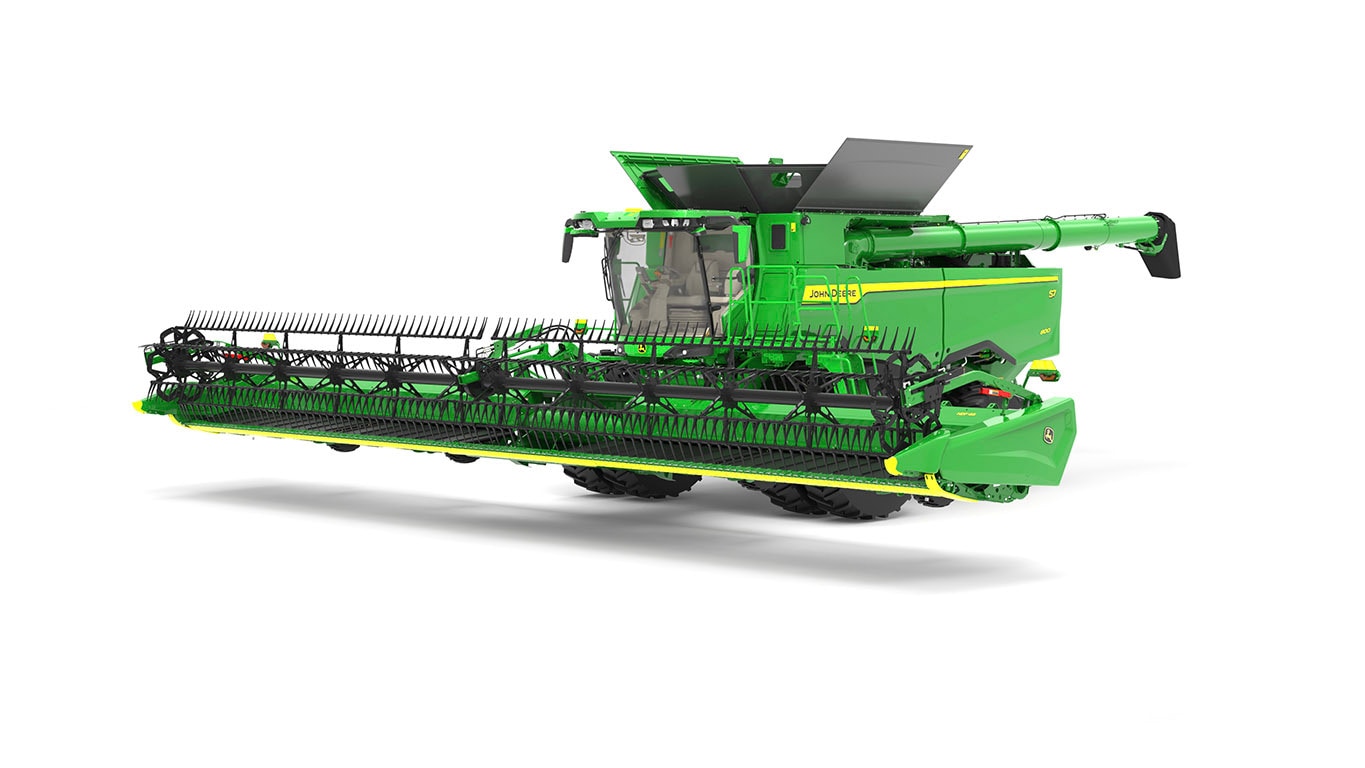 Photo of a S7 800 Combine with a draper head on a white background