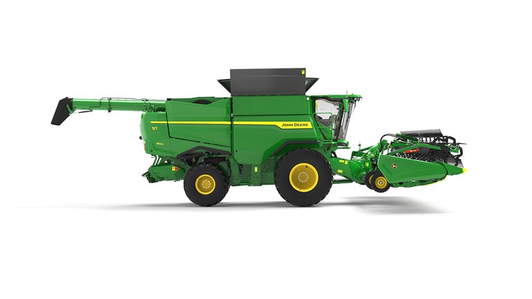 Photo of a S7 800 Combine with a draper head on a white background