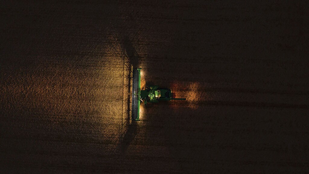 Combine at night using LED lights