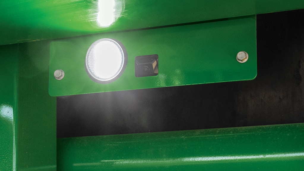 Close-up photo showing the base cut view camera under a CH Series Sugar Harvester.