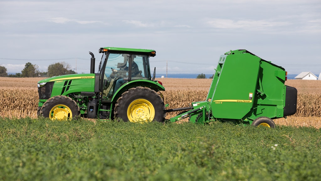 450E baler in field