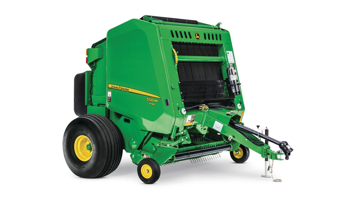 studio image of 550M silage round baler