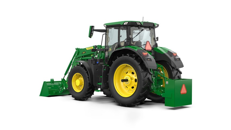 rear left studio image of 662r loader mounted on 6R 240 tractor