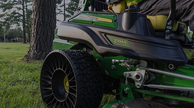 Close-up image of a Z994R mower in a park