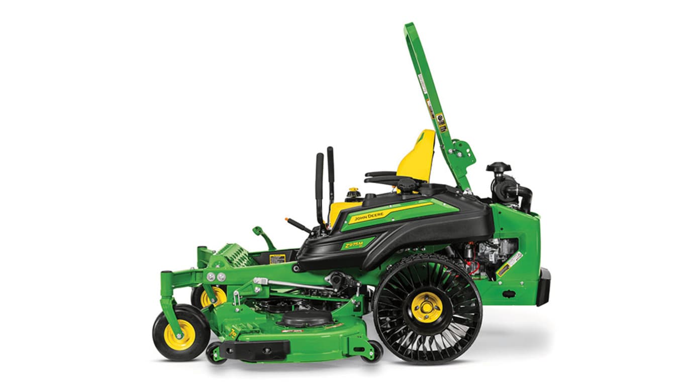 left-facing studio shot of a Z975M with airless tires on a white background