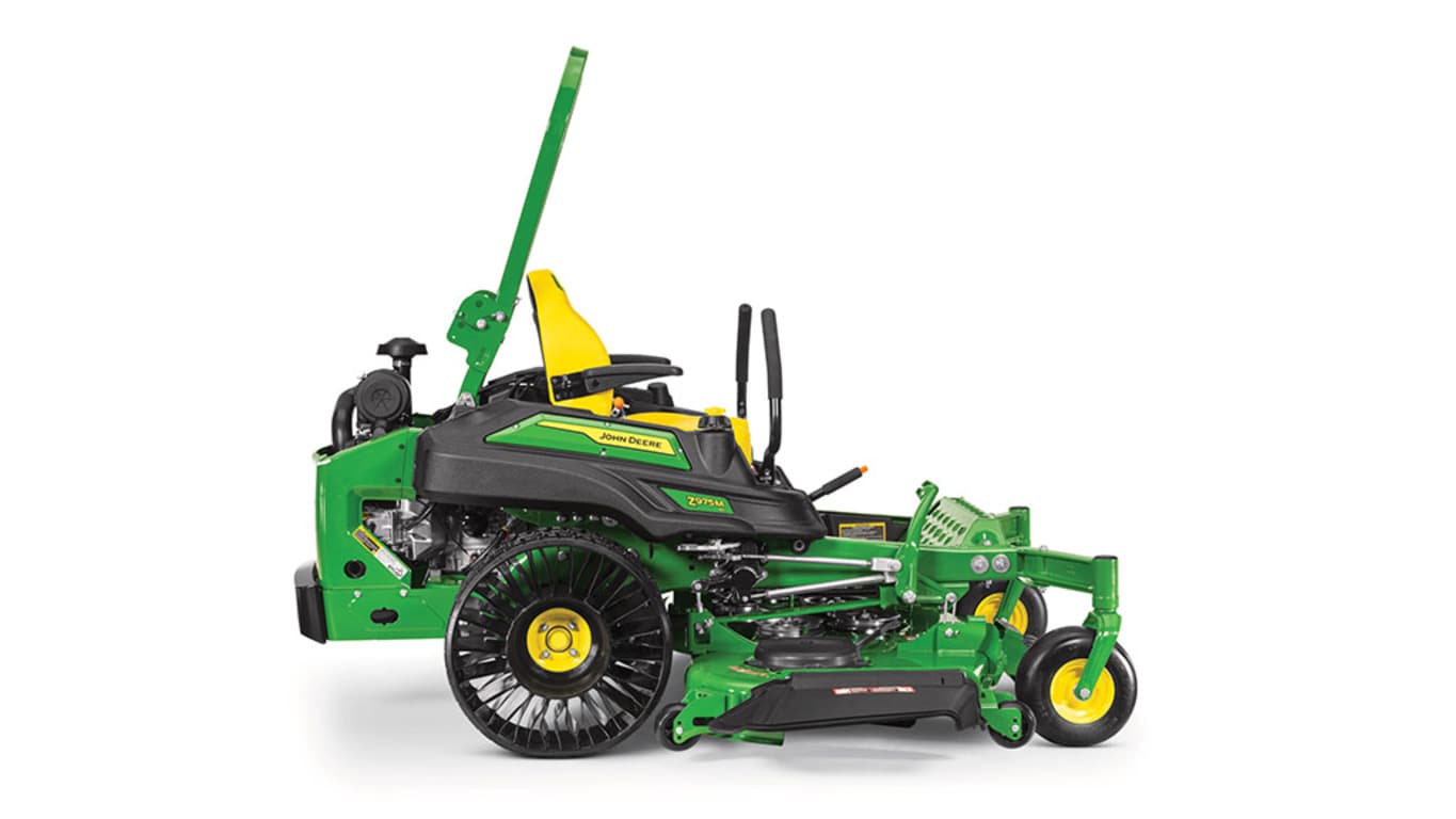 right-facing studio shot of a Z975M with airless tires on a white background