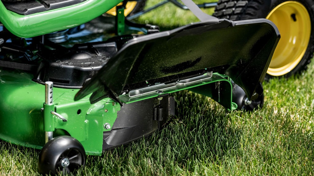 close up of a mower deck