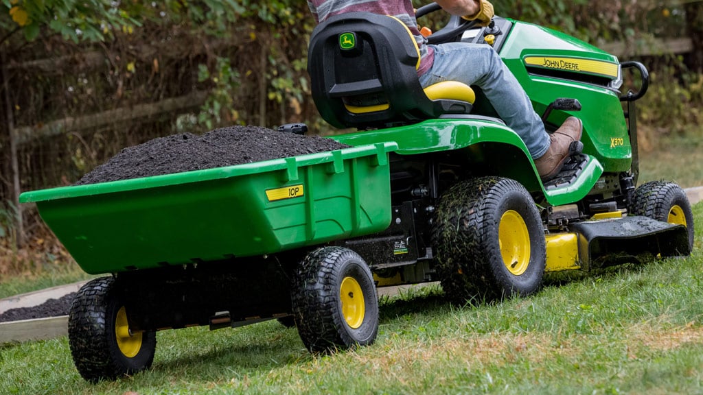 rear picture of cart on mower