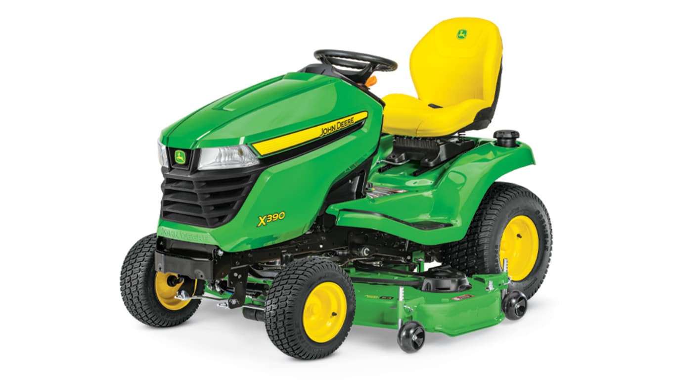 studio image of the X390 series lawn mower with 54-in deck