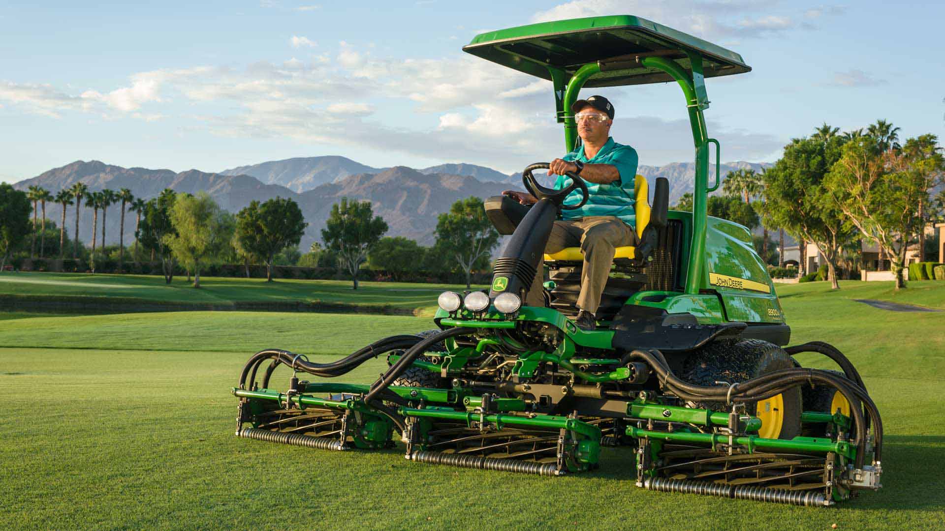 image of fairway mower on golf course