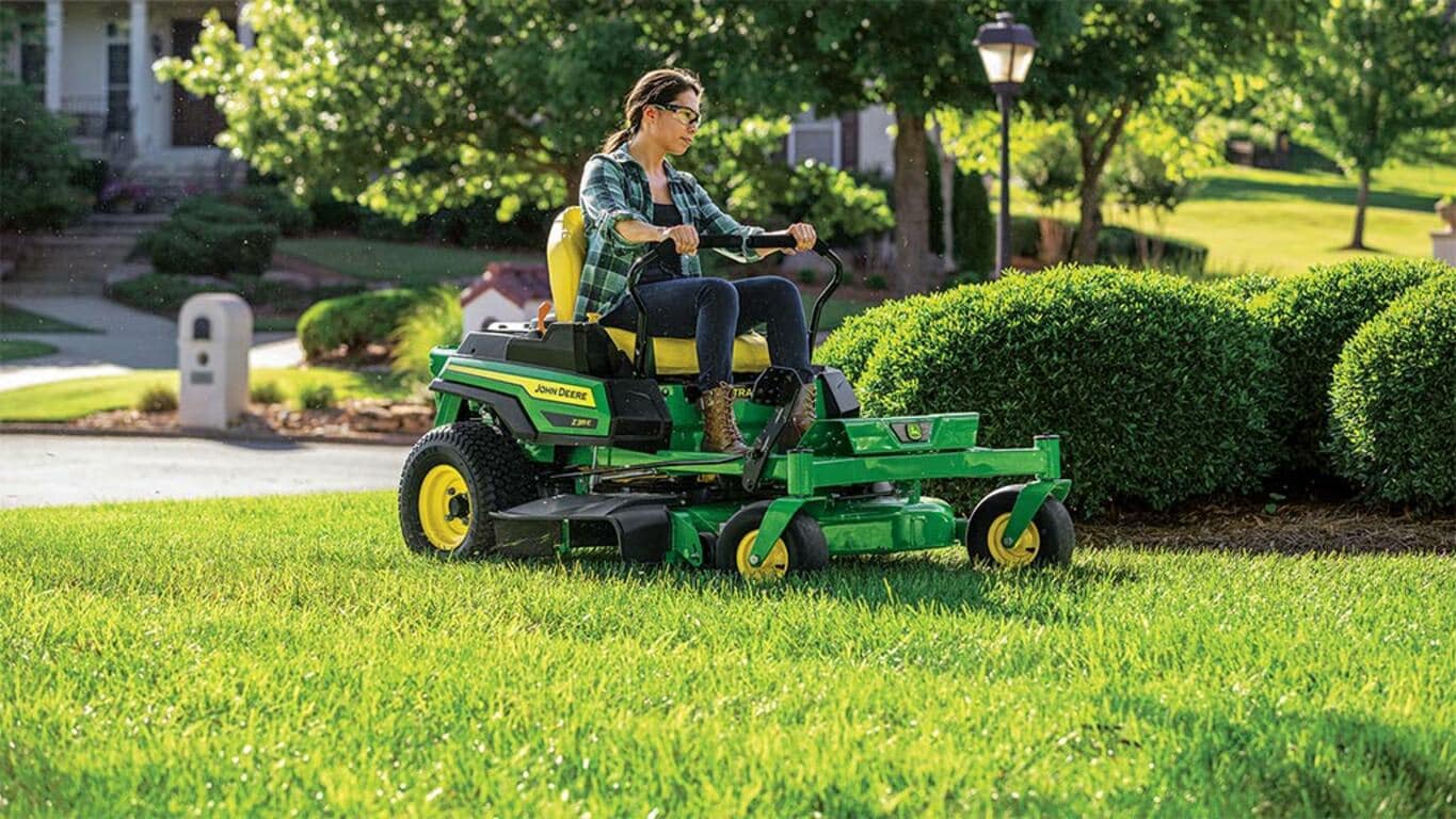 Person riding a Z315E mower