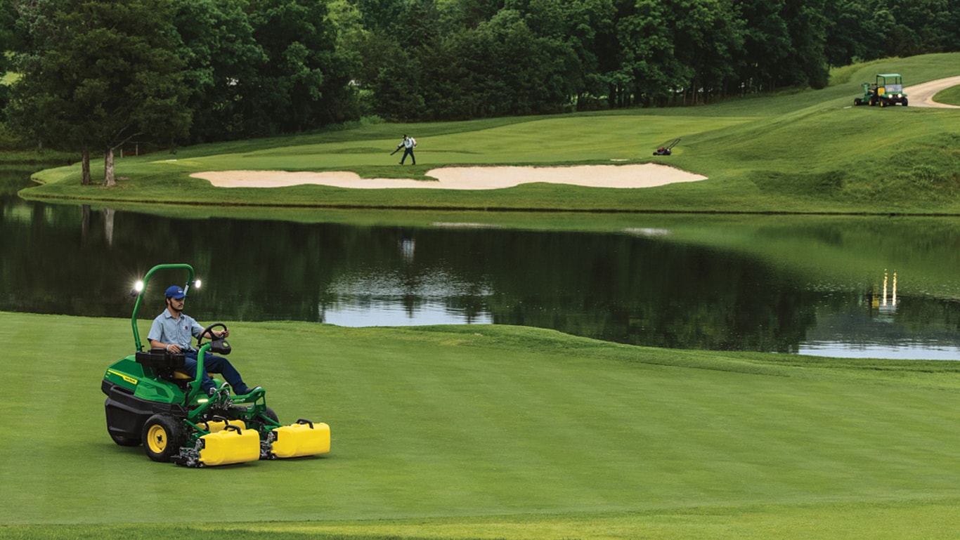 Triplex mower on the golf course