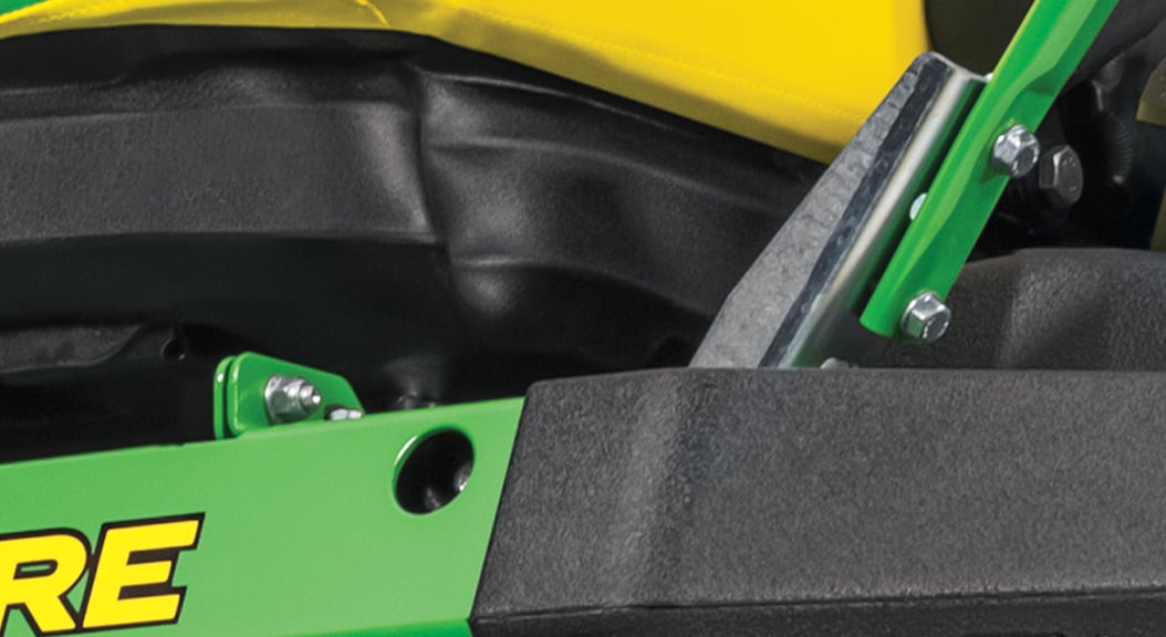 Close up of Z760R Zero Turn mower's adjustment levers