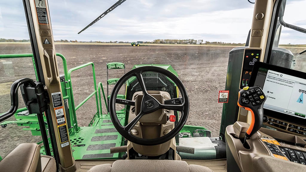 View from cab in 400/ 600 Series Sprayers