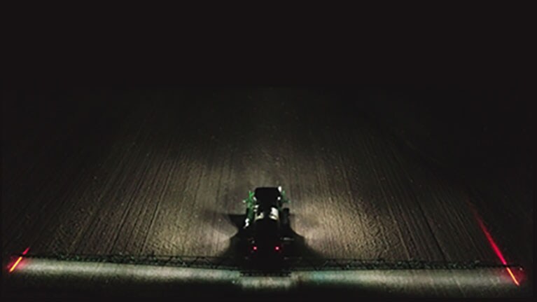 LED lighting while spraying at night