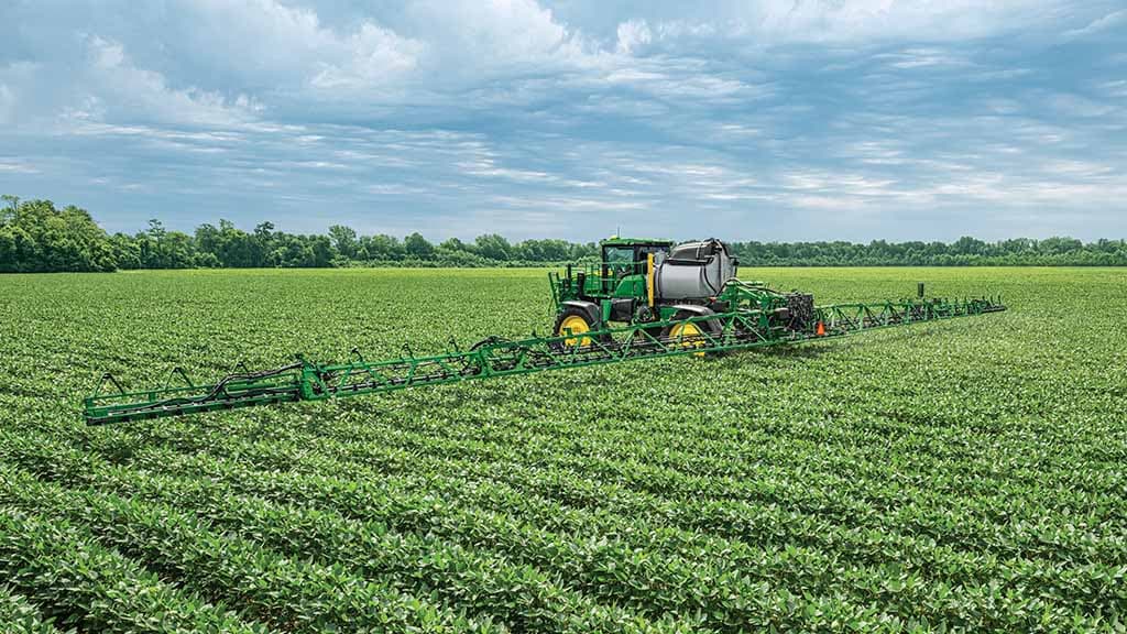 A sprayer in cotton field.