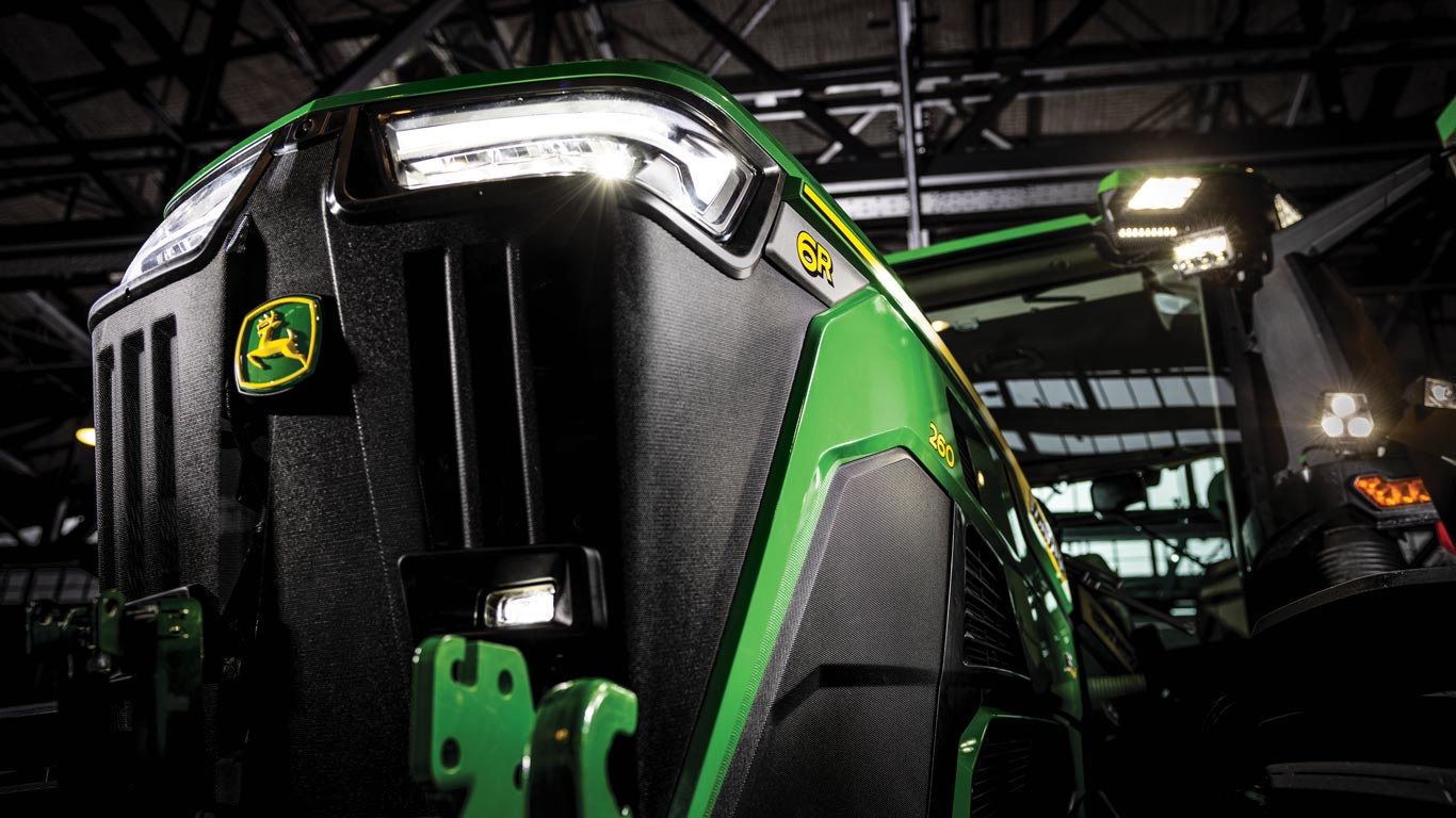 Close up of 6R tractor front