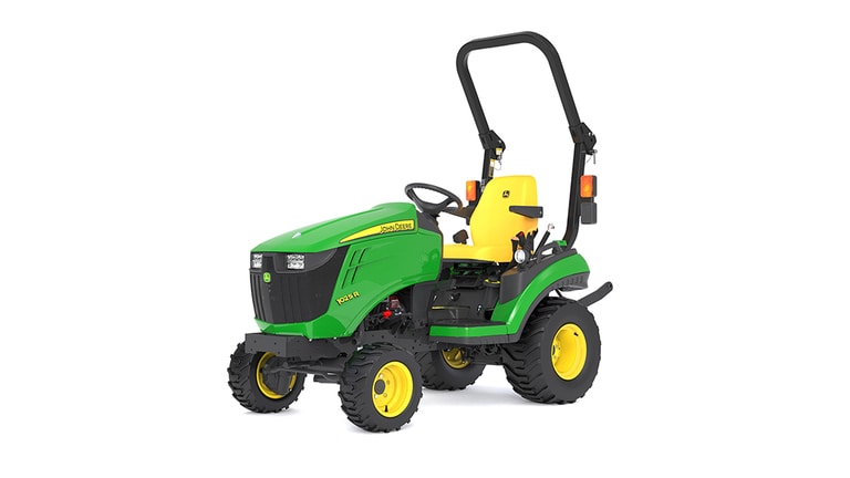 Left front view of 1025R Compact Tractor.