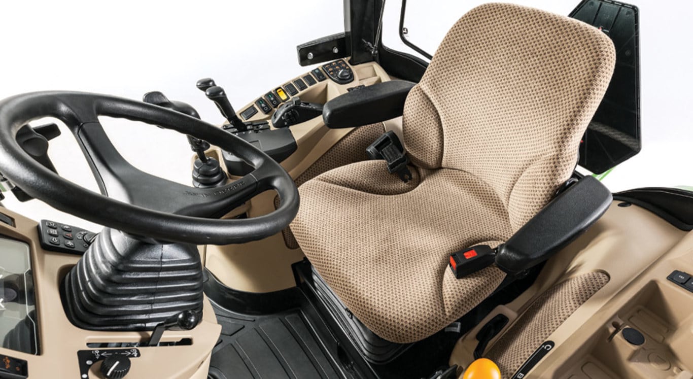 Interior cab shot of the 4075R Compact Utility Tractor