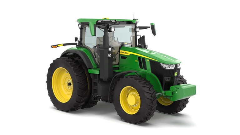 Front right-facing 7R 210 Tractor on a white background