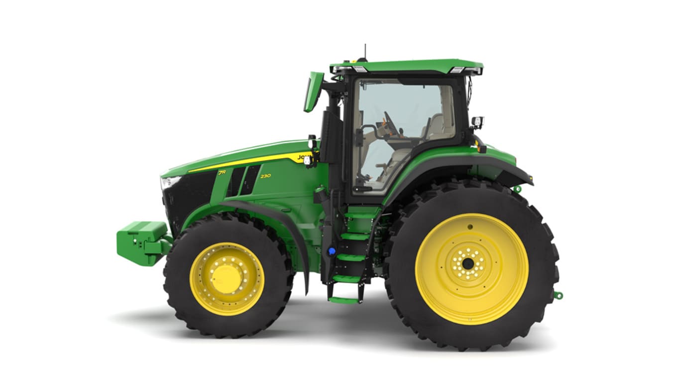 Left facing 7R 230 Tractor on a white background