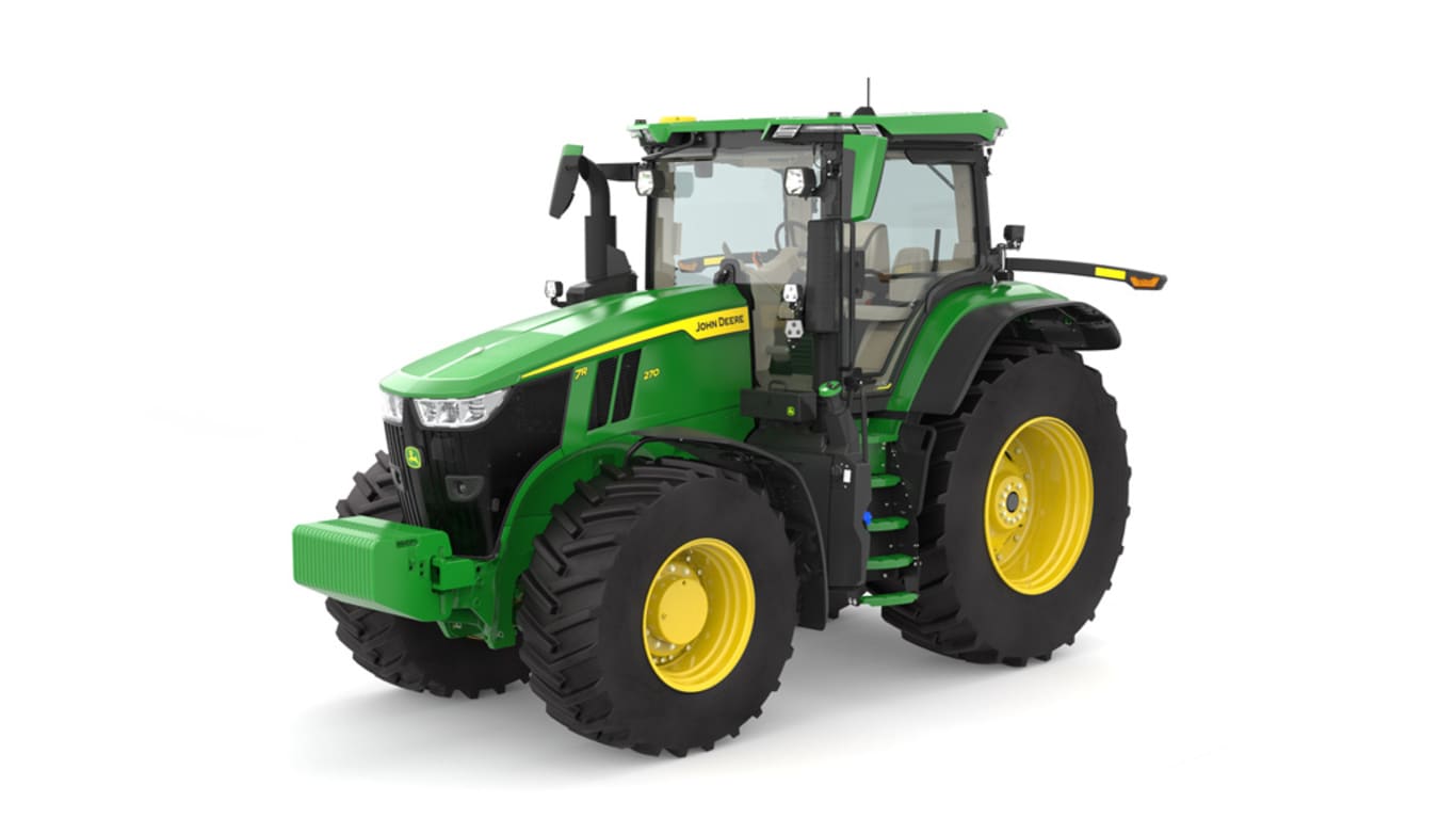 Front left facing 7R 270 Tractor on a white background