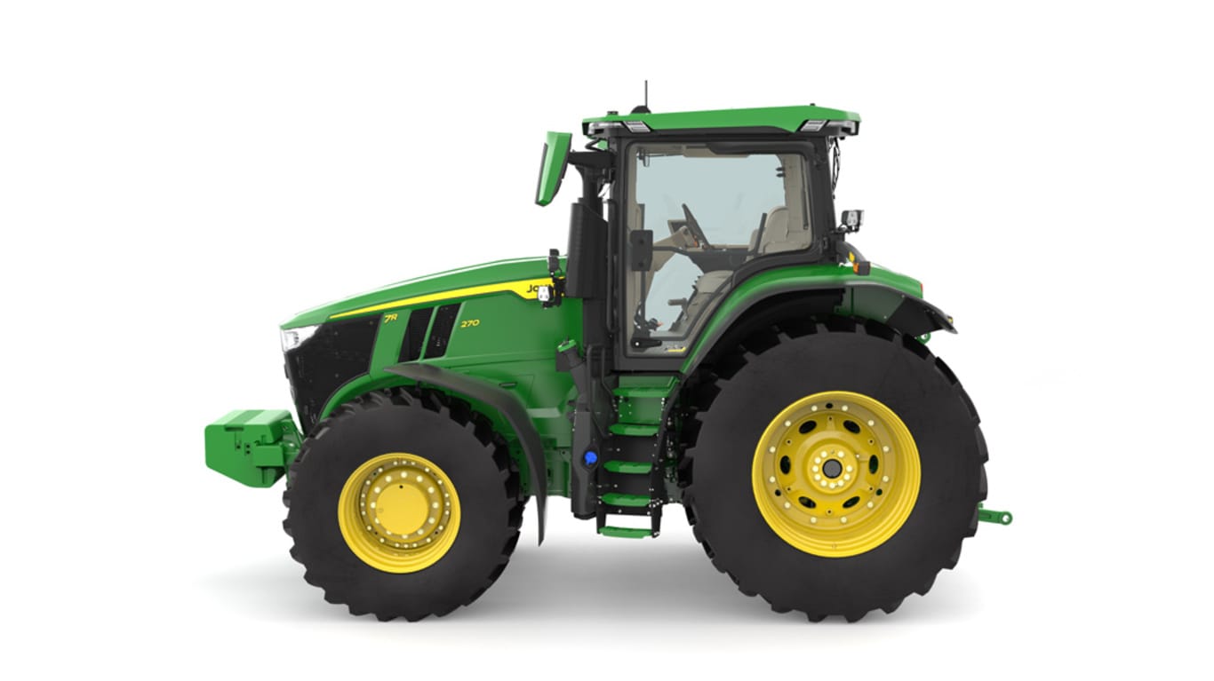 Left facing 7R 270 Tractor on a white background