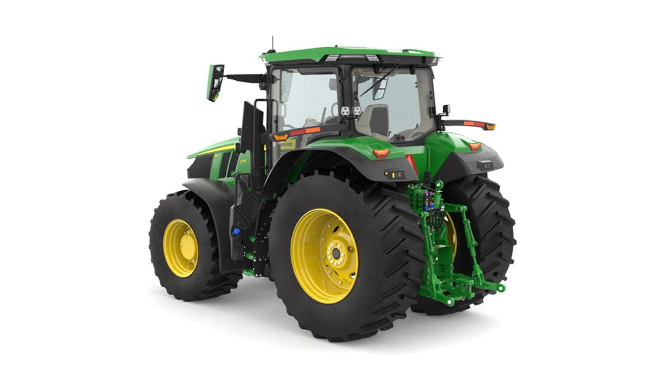 Rear left facing 7R 270 Tractor on a white background